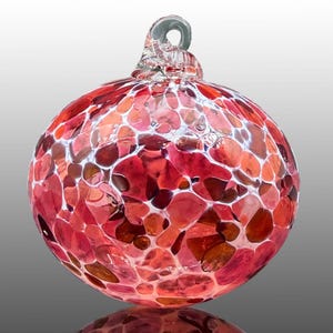 Hand Blown Glass Ornament • Merlot Red Suncatcher • Holiday Decoration • Christmas Gifts